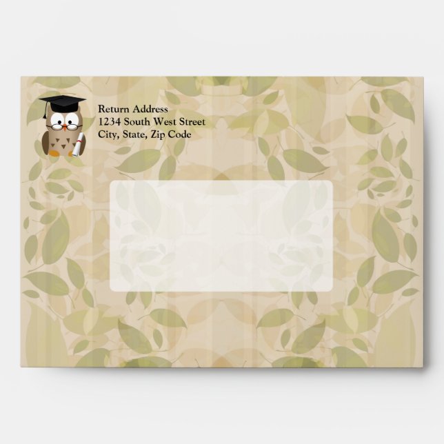 Cute Wise Owl Graduate Envelopes (Front)