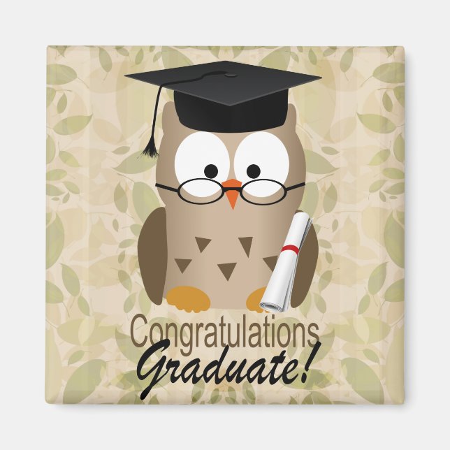 Cute Wise Owl Graduate Magnet (Front)