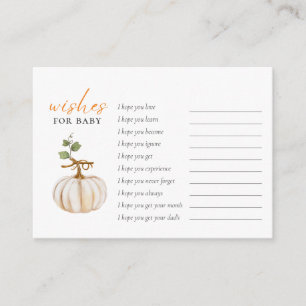 Cute wishes for baby Pumpkin Baby Shower Enclosure Card