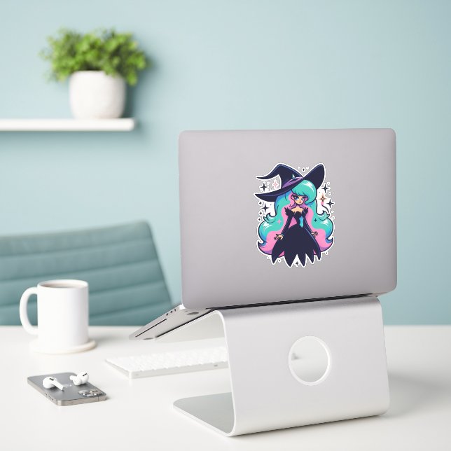 Cute Witch (Laptop On Desk)