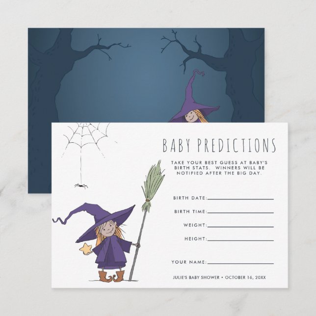Cute Witch | Baby Shower Guessing Game Invitation (Front/Back)