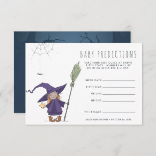 Cute Witch Baby Shower Guessing Game Invitation