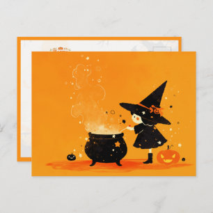 Cute Witch Brewing Magic Potion Postcard