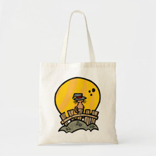 Cute Witch Cat on a Fence Tote Bag
