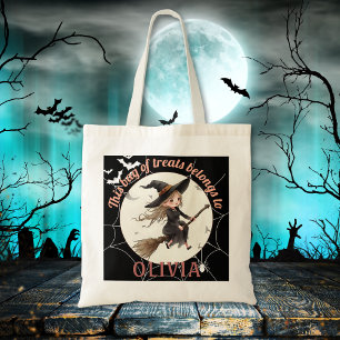 Cute Witch Custom Halloween Tote Bag
