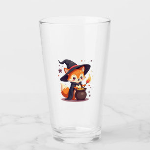 Cute Witch Fox � Magical Halloween Animal Tee Glass