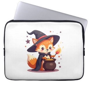 Cute Witch Fox � Magical Halloween Animal Tee Laptop Sleeve