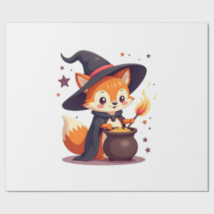 Cute Witch Fox � Magical Halloween Animal Tee Wrapping Paper