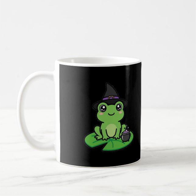 Cute Witch Frog Halloween Coffee Mug (Left)