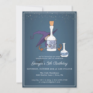 Cute Witch Halloween Birthday Party Invitation