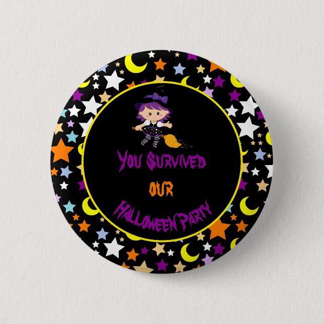 Cute Witch Halloween Costume Party 6 Cm Round Badge (Front)