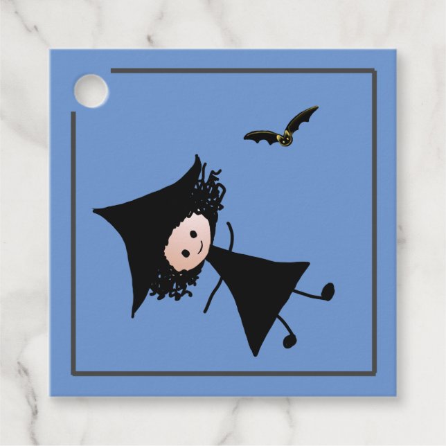 Cute Witch Halloween Party Favour Tags (Front)