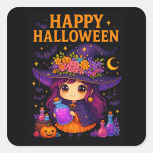 Cute Witch Halloween Stickers