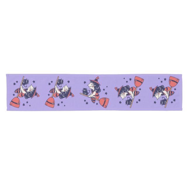 Cute Witch Halloween table runner (Horizontal)