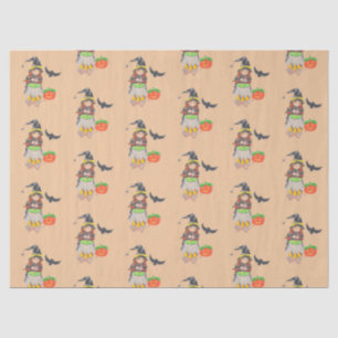 Cute witch Halloween tissue paper