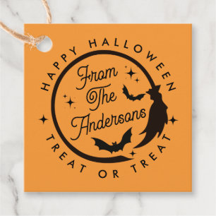 Cute Witch Happy Halloween Treat or Treat Favour Favour Tags