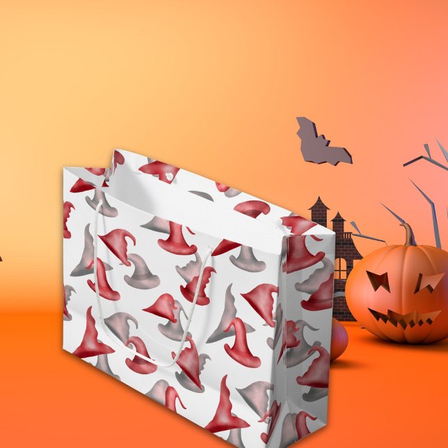 Cute Witch Hats Happy Halloween  Large Gift Bag (Creator Uploaded)