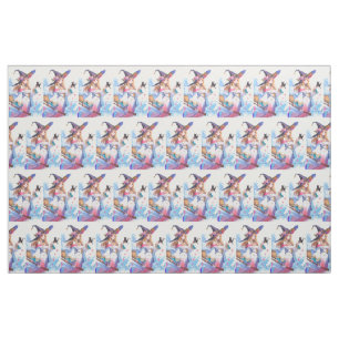 Cute Witch Holding Black Cat Thunder_Cove Fabric