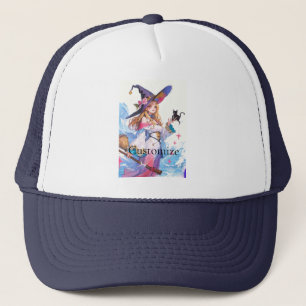 Cute Witch Holding Black Cat Thunder_Cove Trucker Hat