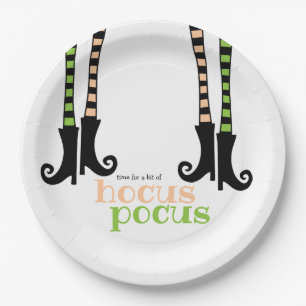 Cute Witch Leggings Boots Hocus Pocus Halloween Paper Plate