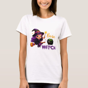 Cute Witch Magic Scene For Halloween Fun 🎃 T-Shirt