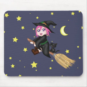 Cute Witch Mouse Mat