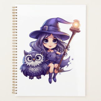 Cute Witch & Owl Design - Adorable Halloween Style Planner