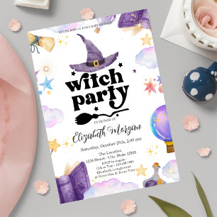 Cute Witch Party Baby Shower Invitation