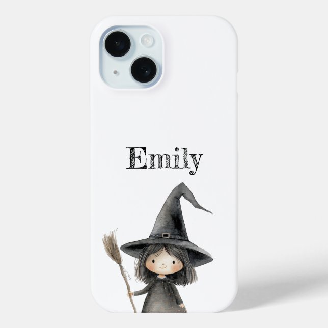 Cute Witch Personalised Halloween Phone Case (Back)