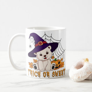 Cute Witch Polar Bear Halloween Art Coffee Mug