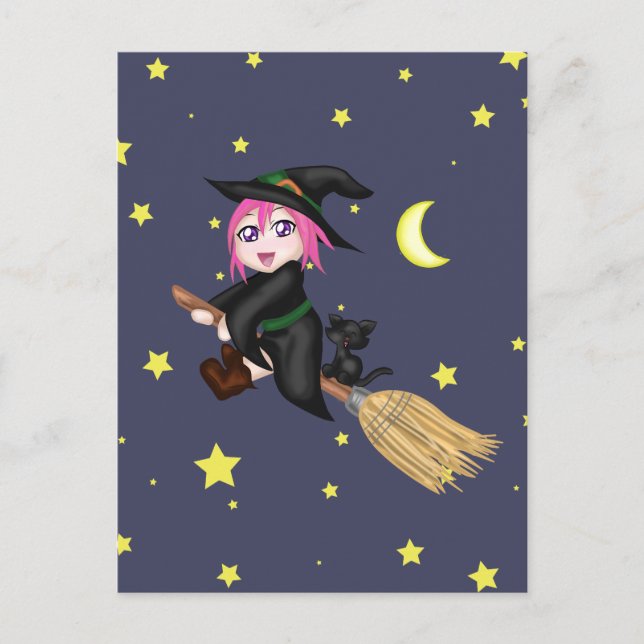 Cute Witch Postcard (Front)