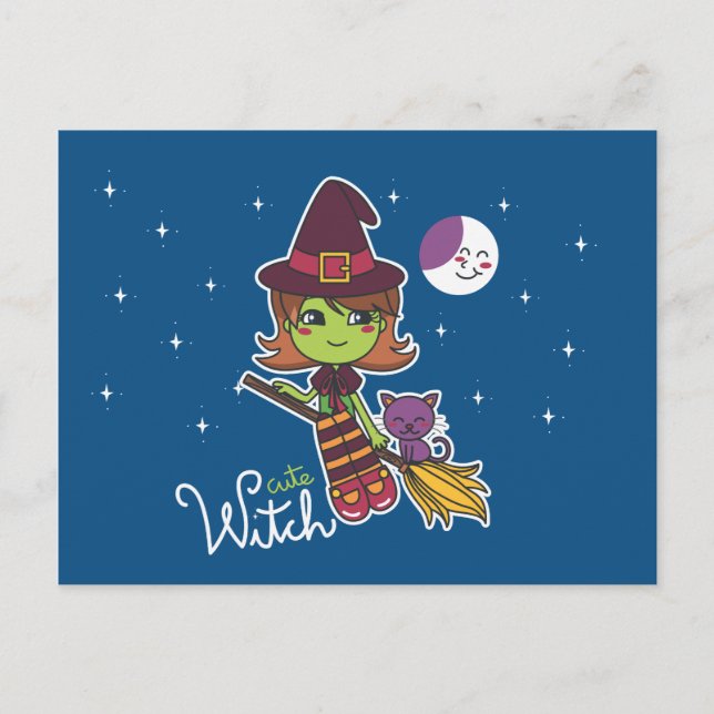 Cute Witch Postcard (Front)