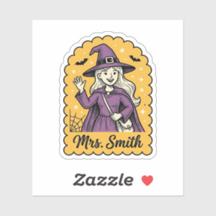 Cute Witch Teacher Mrs Smith Vintage Halloween Des