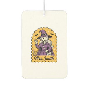 Cute Witch Teacher Mrs Smith Vintage Halloween Des Car Air Freshener