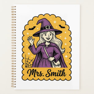 Cute Witch Teacher Mrs Smith Vintage Halloween Des Planner