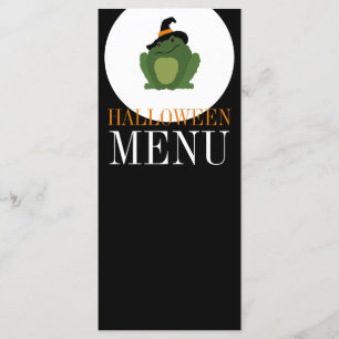 Cute Witch Toad, Halloween Menu
