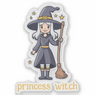 Cute Witch with Broom