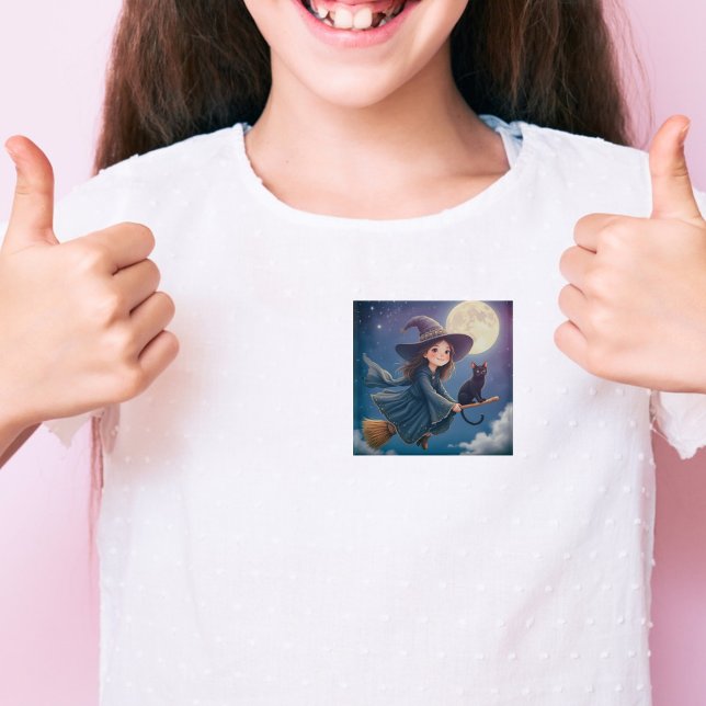 Cute Witch With Cat Button (Creator Uploaded)