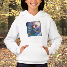 Cute Witch With Cat Hoodie