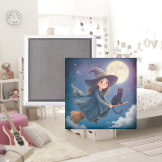 Cute Witch With Cat Magnet