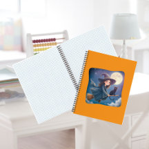 Cute Witch With Cat Spiral Notebook