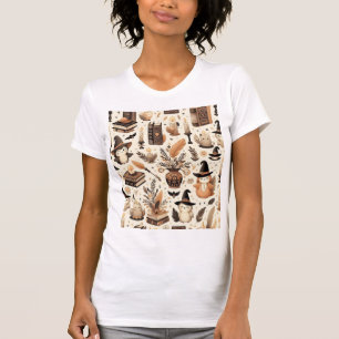 Cute Witchcore Candles & Books – Autumn Familiar T T-Shirt