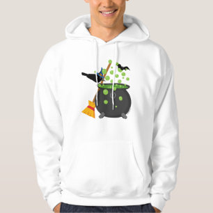 Cute Witch's Crow Looking Into A Bubbling Cauldron Hoodie