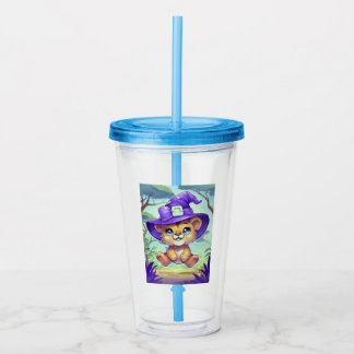 Cute Witchy Lioness Acrylic Tumbler