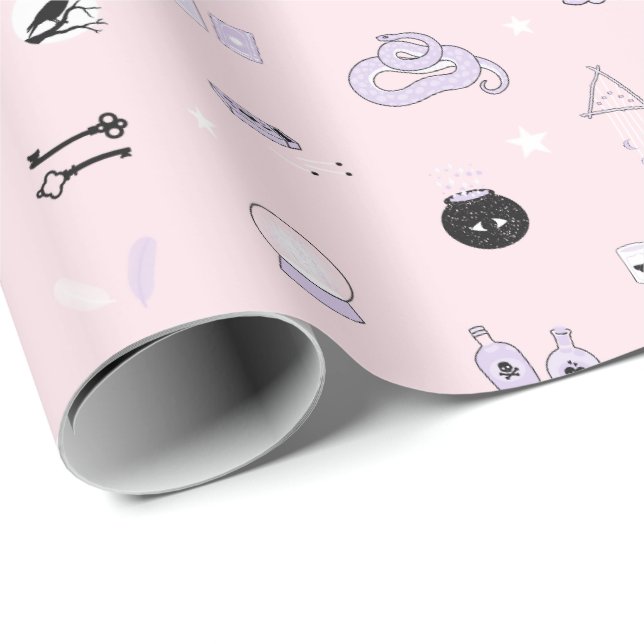 Cute Witchy Spooky Birthday Wrapping Paper (Roll Corner)