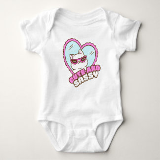 Cute With a Side of Sass | Funny Sassy Cat Pink Baby Bodysuit