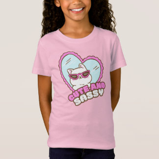 Cute With a Side of Sass | Funny Sassy Cat Pink T-Shirt