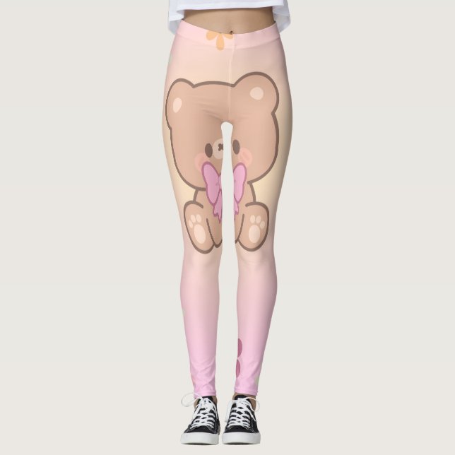 cute with flowers leggings (Front)