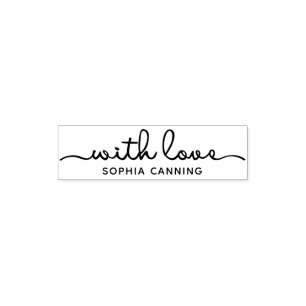 Cute With Love Small Business or Kids Craft Self-inking Stamp