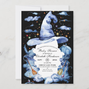 Cute Wizard Hat Baby Shower Invitation